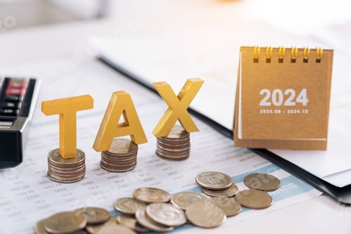 Preview: Business 2024 tax new year concept.