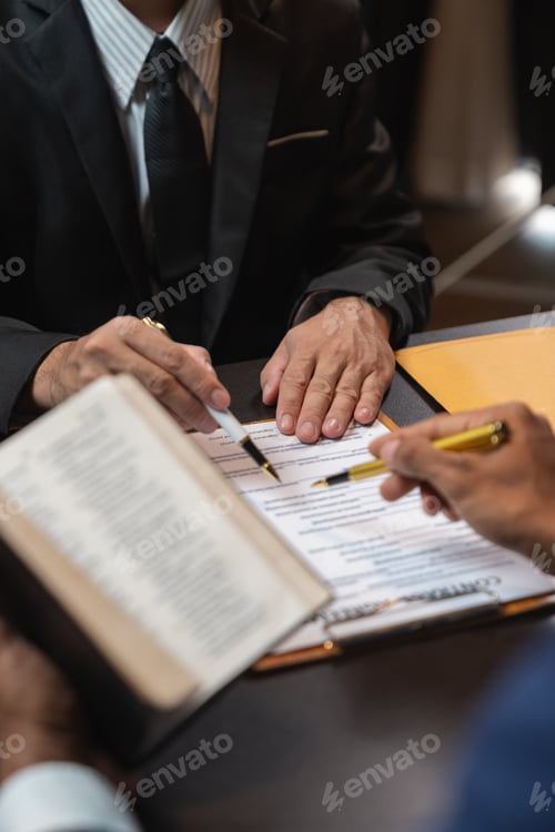 Preview: Lawyer reads law code, studies constitution to protect human rights before business contract signing