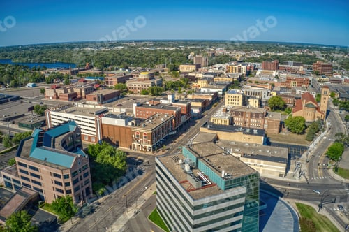 Preview: Aerial View of Downtown St. Cloud, Minnesota during Summer
