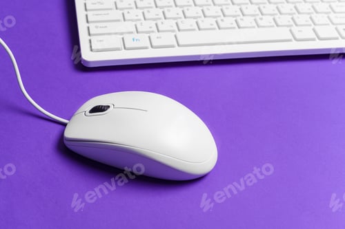 Preview: Computer mouse and keyboard. close up. creative photo.