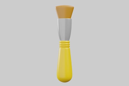 Preview: Paintbrush with yellow handle and gray head