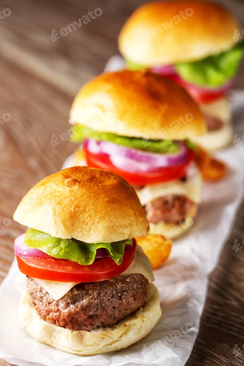Preview: Delicious Mini Burgers with Fresh Toppings