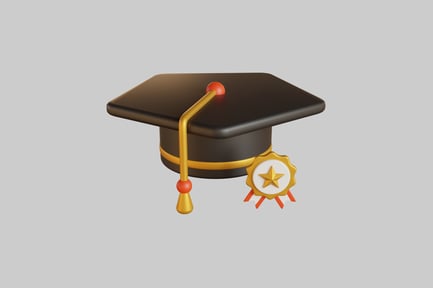 Preview: Graduation cap with gold tassel and star