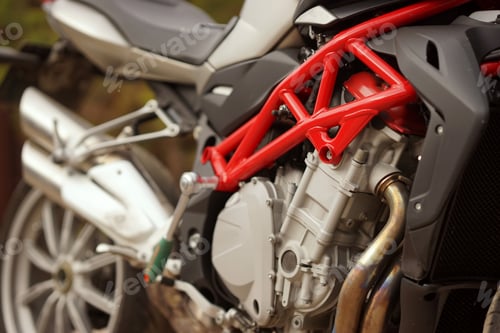 Preview: Details of a motorcycle standing in the service
