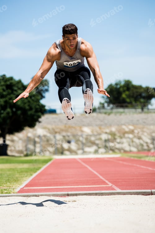 Preview: Athlete performing a long jump