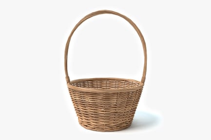 Preview: Woven Wicker Basket with Handle