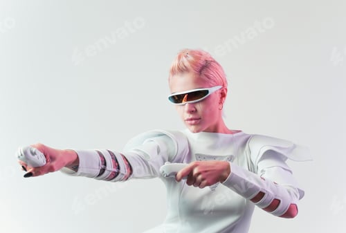 Preview: Representation of a bionic super human with advanced technology parts