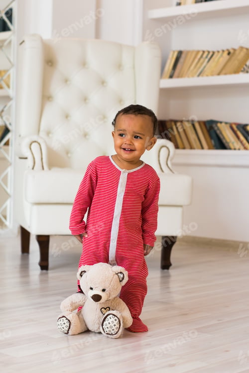 Preview: Cute little boy at home. Mixed race child