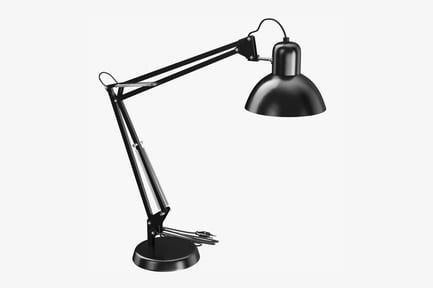 Preview: Black Desk Lamp with Adjustable Arm and Dome Shade