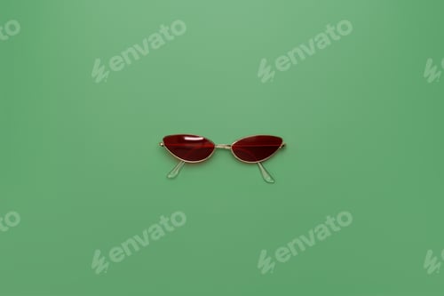 Preview: Orange sunglasses on green background
