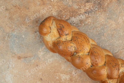 Preview: Fresh white bread on marble background