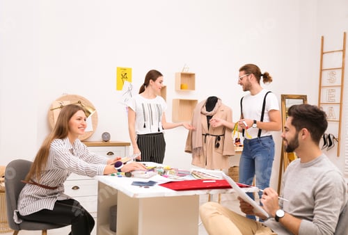 Preview: Fashion designers creating new clothes in studio