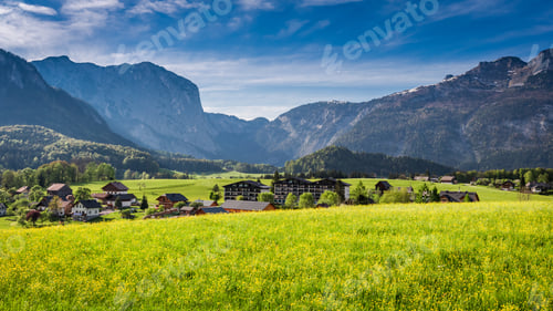 Preview: Beautiful sunrise at Gosau in Alps, Austria
