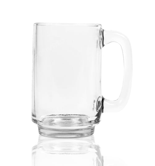 Preview: Empty beer mug on white