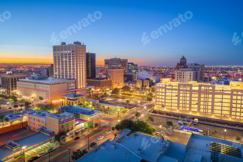 Preview: El Paso, Texas, USA Downtown City Skyline