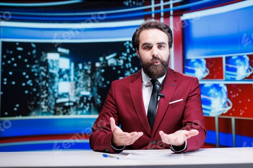Preview: News presenter on late talk show