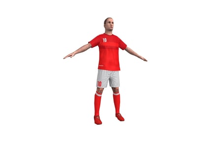 Preview: Soccer player with extended arms