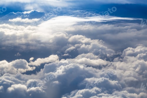 Preview: Fluffy storm clouds, aerial photography.