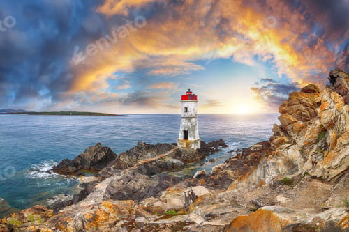 Preview: Fabulous view of sunrise over Capo Ferro Lighthouse.