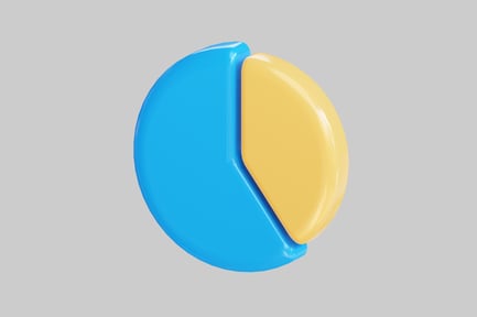 Preview: Segmented circle diagram in blue yellow
