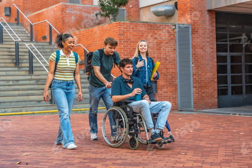 Preview: University students walking together on campus, promoting inclusion
