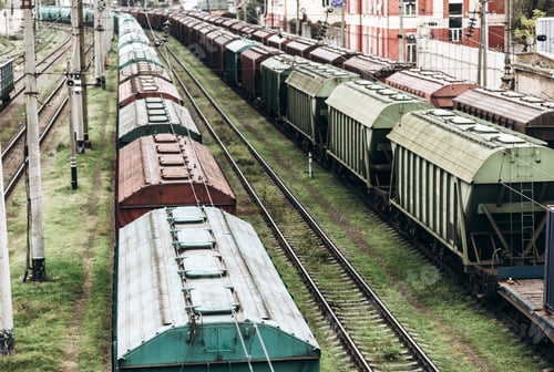 Preview: Old freight wagons on the tracks