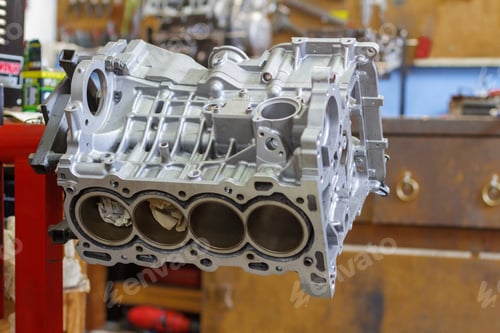 Preview: Toyota engine block in a mechanical worshop