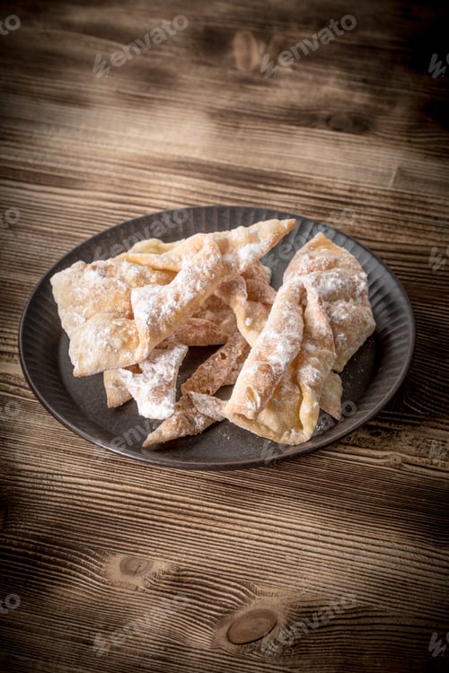 Preview: Faworki - traditional Polish crispy dessert.