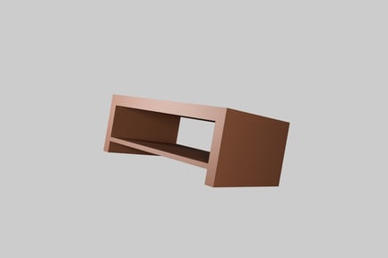 Preview: Chestnut-Toned Wooden Shelf with Extra Compartment