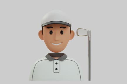 Preview: Cartoon golfer character with club