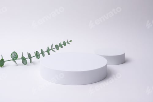 Preview: White circle mockup with natural white background