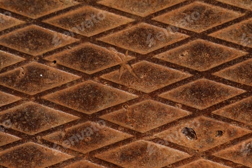 Preview: Rusty metal texture. Steel surface with rhombus pattern