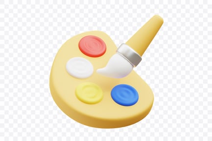 Preview: Painter Palette with Round Buttons