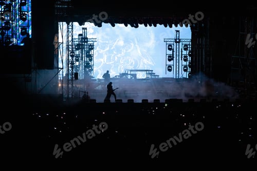 Preview: Crowd at concert and blurred stage lights.