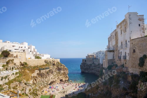 Preview: Polignano a Mare, historic city in Apulia. Buildings on the coast