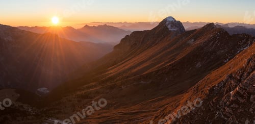 Preview: mountains at sunset in the Alps