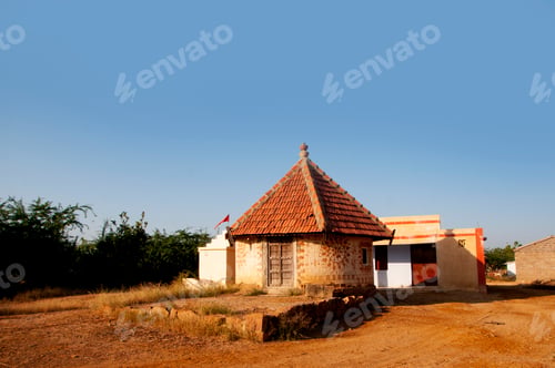 Preview: Exterior of decorative traditional mud house, Kutch, Gujarat, India.