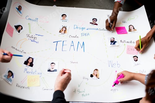 Preview: Group of people brainstorming meeting in the room