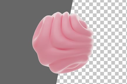 Preview: Pink Soft Body Wavy Ball Shape 3D Icon
