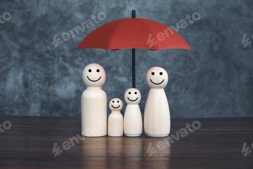 Preview: Concept of life and health insurance. Insurance agent service.Social protection of people.