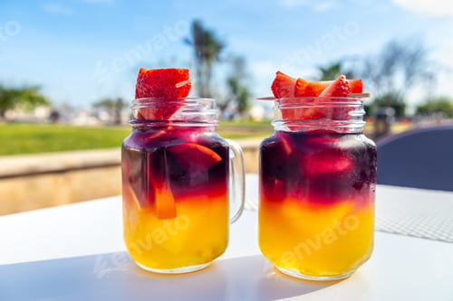 Preview: Cold sangria or punch with fruits