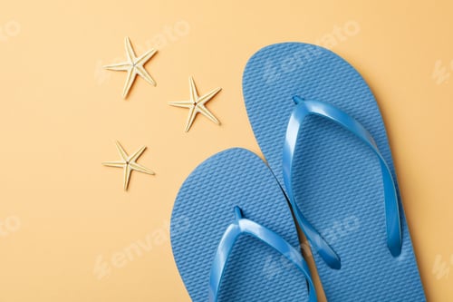 Preview: Summer Beach Sandals with Starfish on Peach