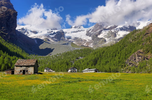 Preview: Monte Rosa massif views near Saint Jacques, Aosta Valley, Italy