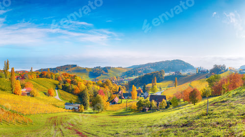 Preview: Stunning vineyards landscape in South Styria near Gamlitz.