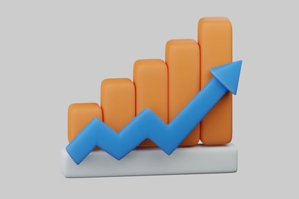 Preview: Orange bar chart with upward arrow