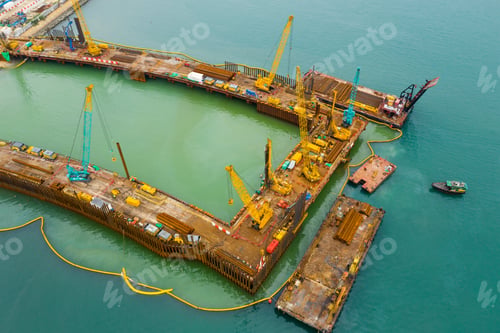 Preview: Kai Tak, Hong Kong 03 April 2019: seascape pollution