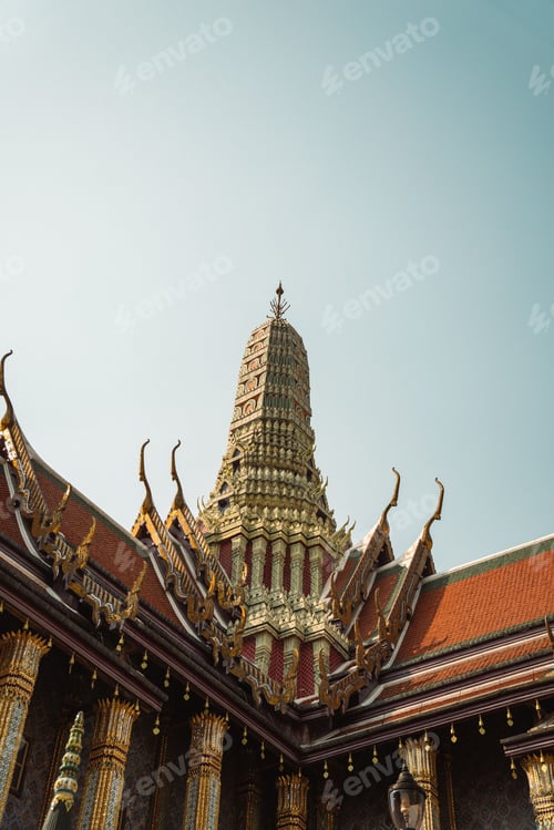 Preview: Vertical shot of the Grand Palace in the streets of Bangkok, Thailand during the day