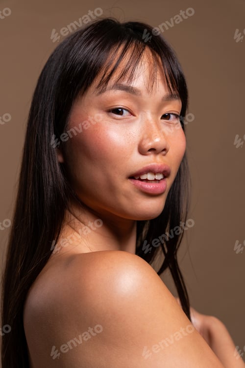 Preview: Beautiful asian woman portrait, young asian woman portrait with natural beauty