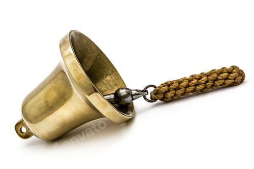 Preview: Brass bell, isolated on white background