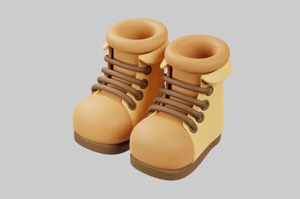 Preview: Cartoon hiking boots pair
